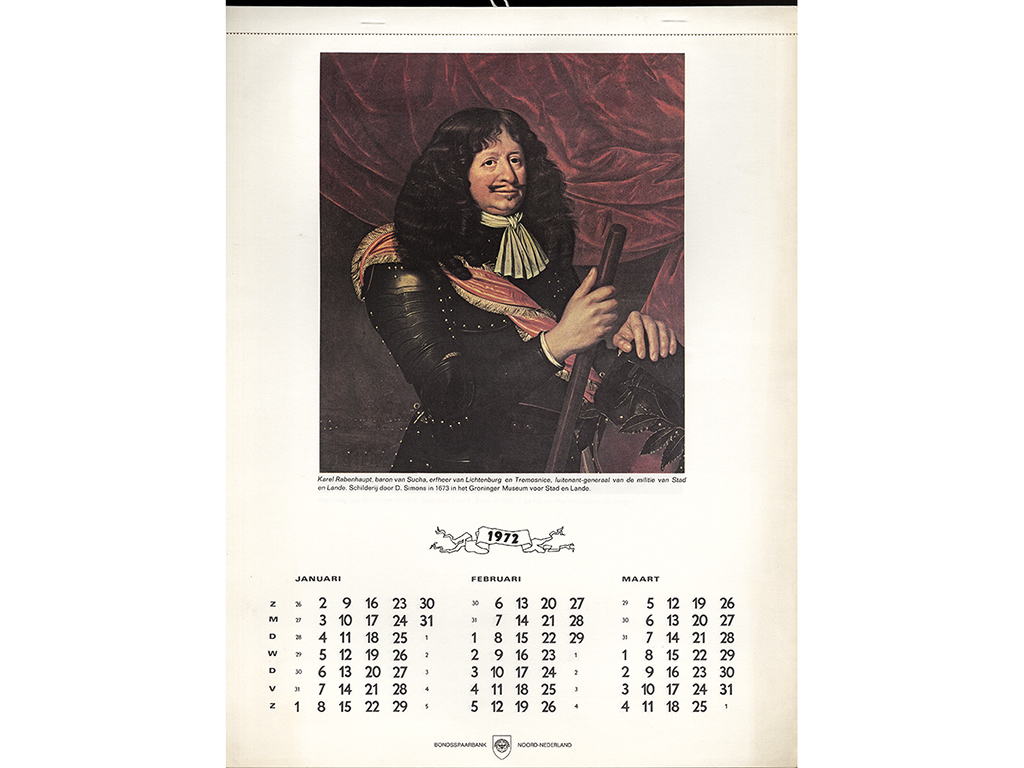 Kalender met als thema 1672, 1972. Vervaardiger dr. G. Overdiep, Groninger Archieven (1536_7528)